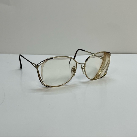 vintage swank optical frames 57016 30 eclair 857 806 gold tone metal - Picture 1 of 9
